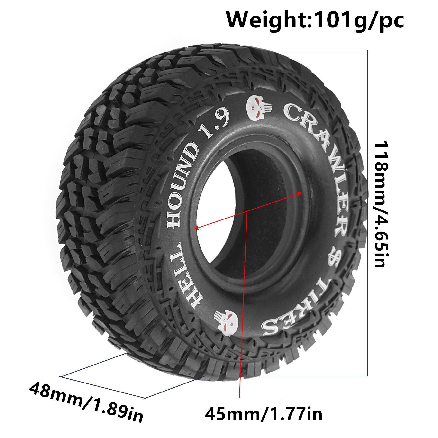 1.9 RC Tires 1/10 Rubber All T - огляд і ціна Rc Rock Crawler