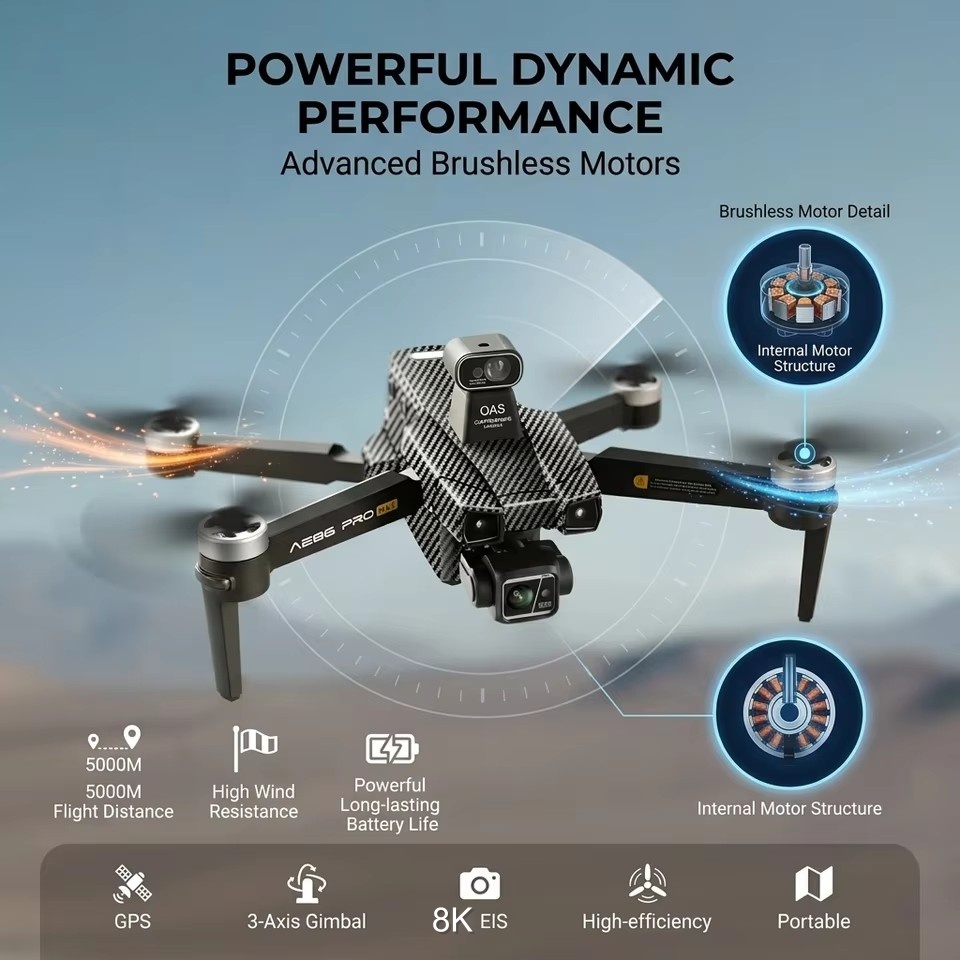 Brushless 8K ESC Dual Camera D - огляд і ціна Drone Rc Folding