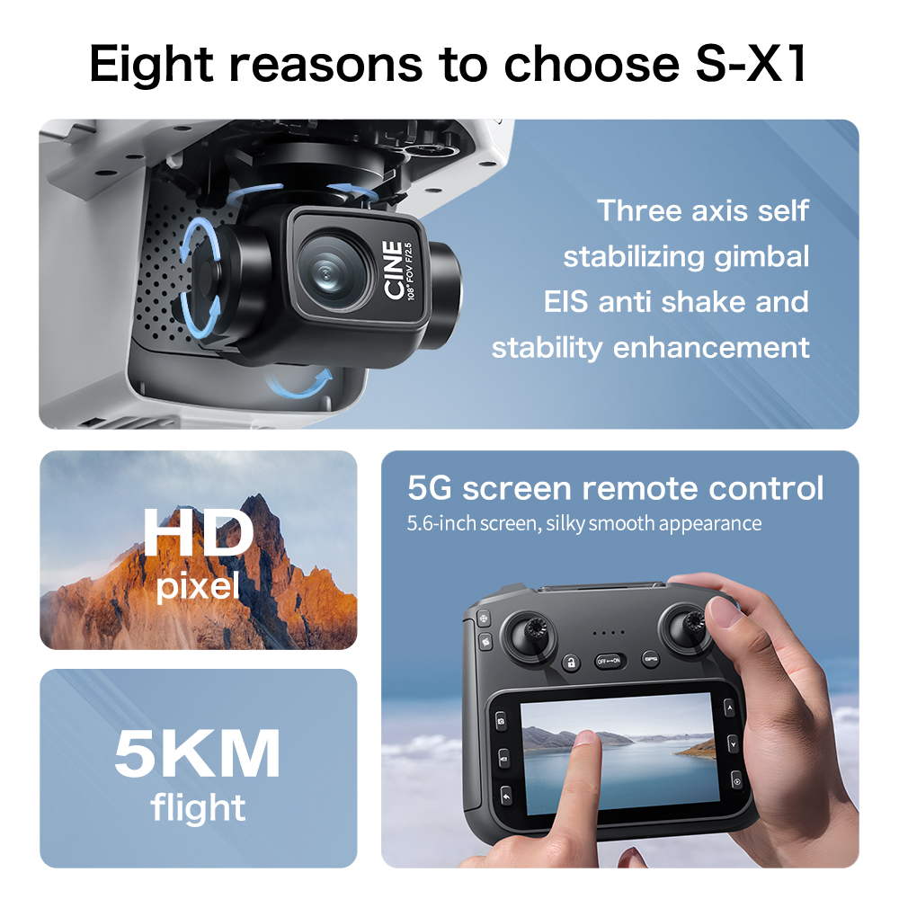 Original S-X1 Drone 8K HD Prof - огляд і ціна Drone Rc Land