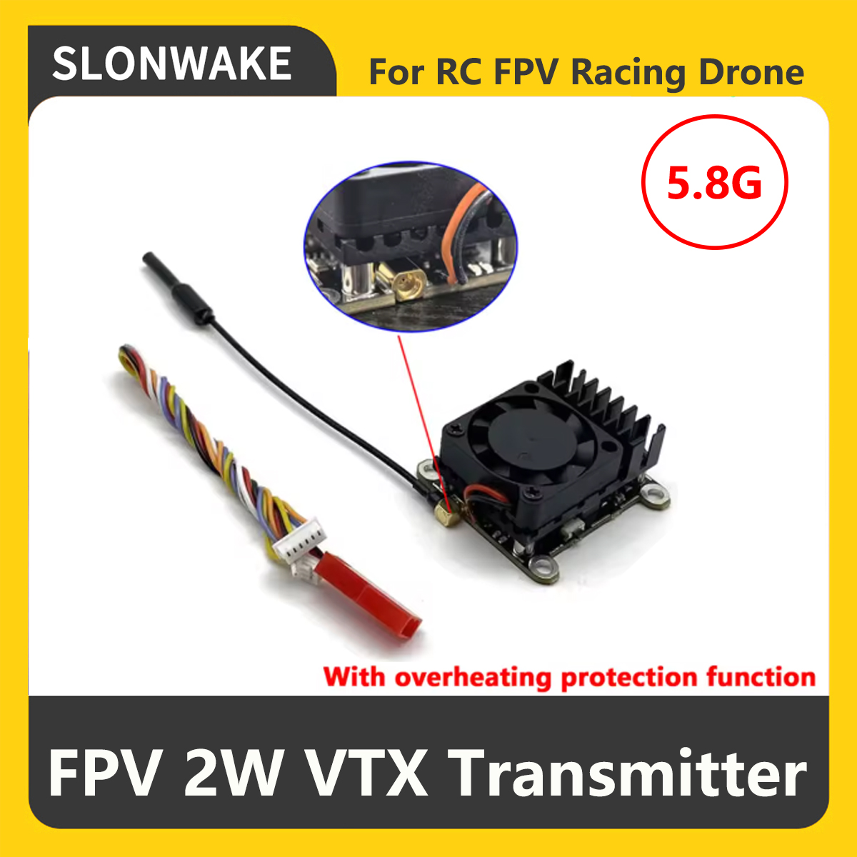 SLONWAKE 5.8G 2000mW FPV VTX T - огляд і ціна Drone Rc Controller And Receiver